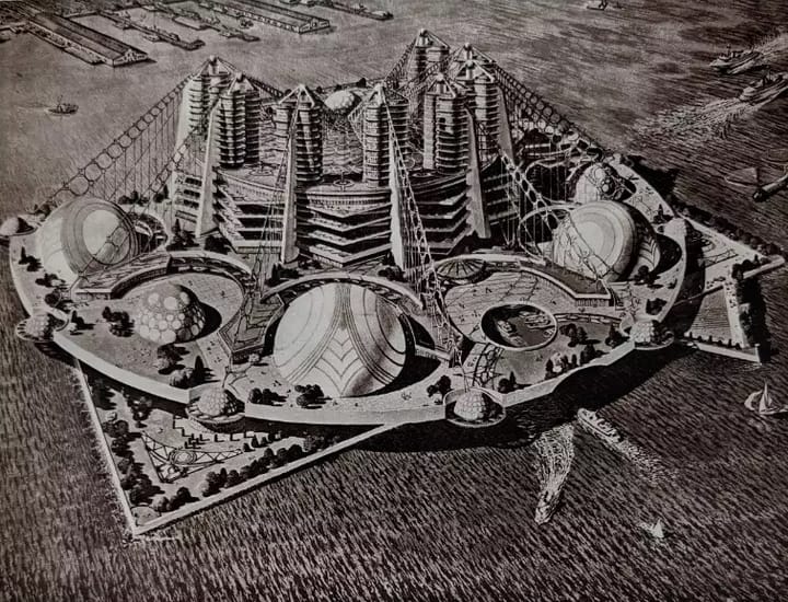 La visión futurista de Frank Lloyd Wright para la isla Ellis